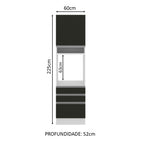 Torre Quente Madesa Glamy 60 cm 1 Porta 3 Gavetas Branco/Preto