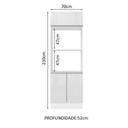 Torre Quente Para 2 Fornos Madesa Acordes 100% MDF Branco Brilho