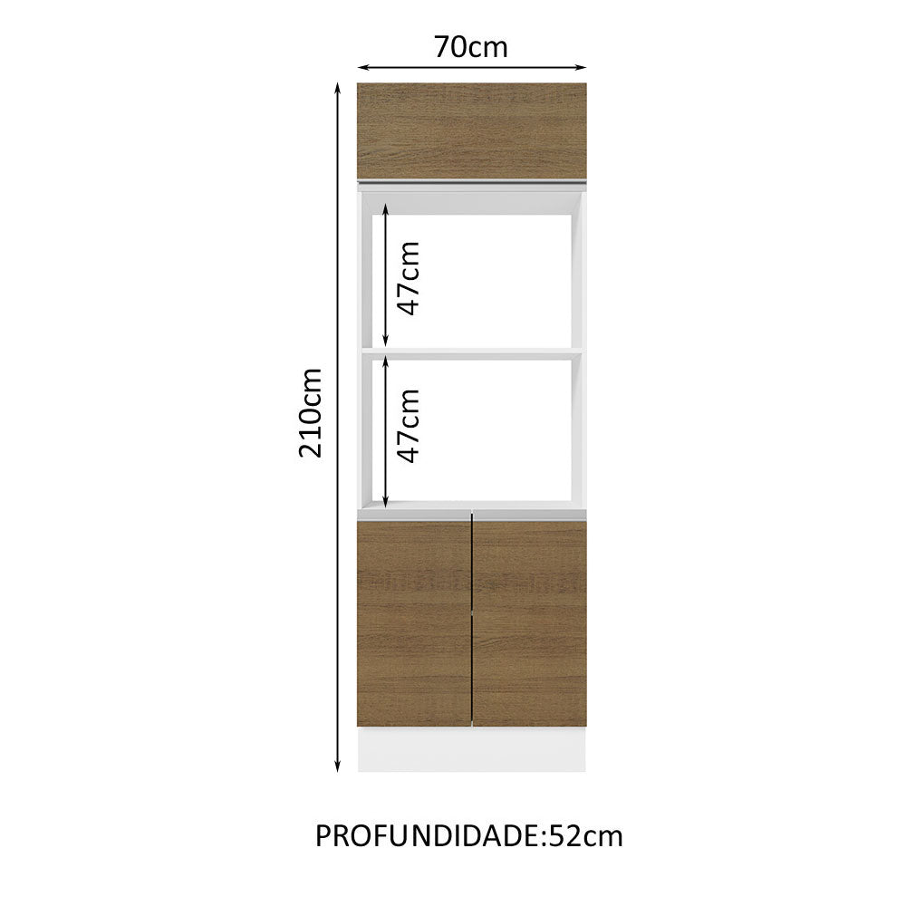 Torre Quente Para 2 Fornos Madesa Acordes 100% MDF Branco/Rustic