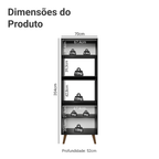 Torre Quente com 3 Portas 70 cm Preto Pieta Madesa