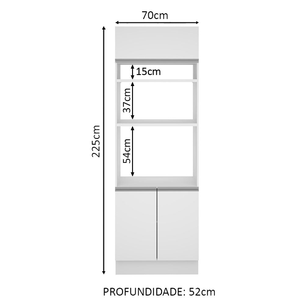 Torre Quente Madesa Glamy 70 cm 3 Portas Branco