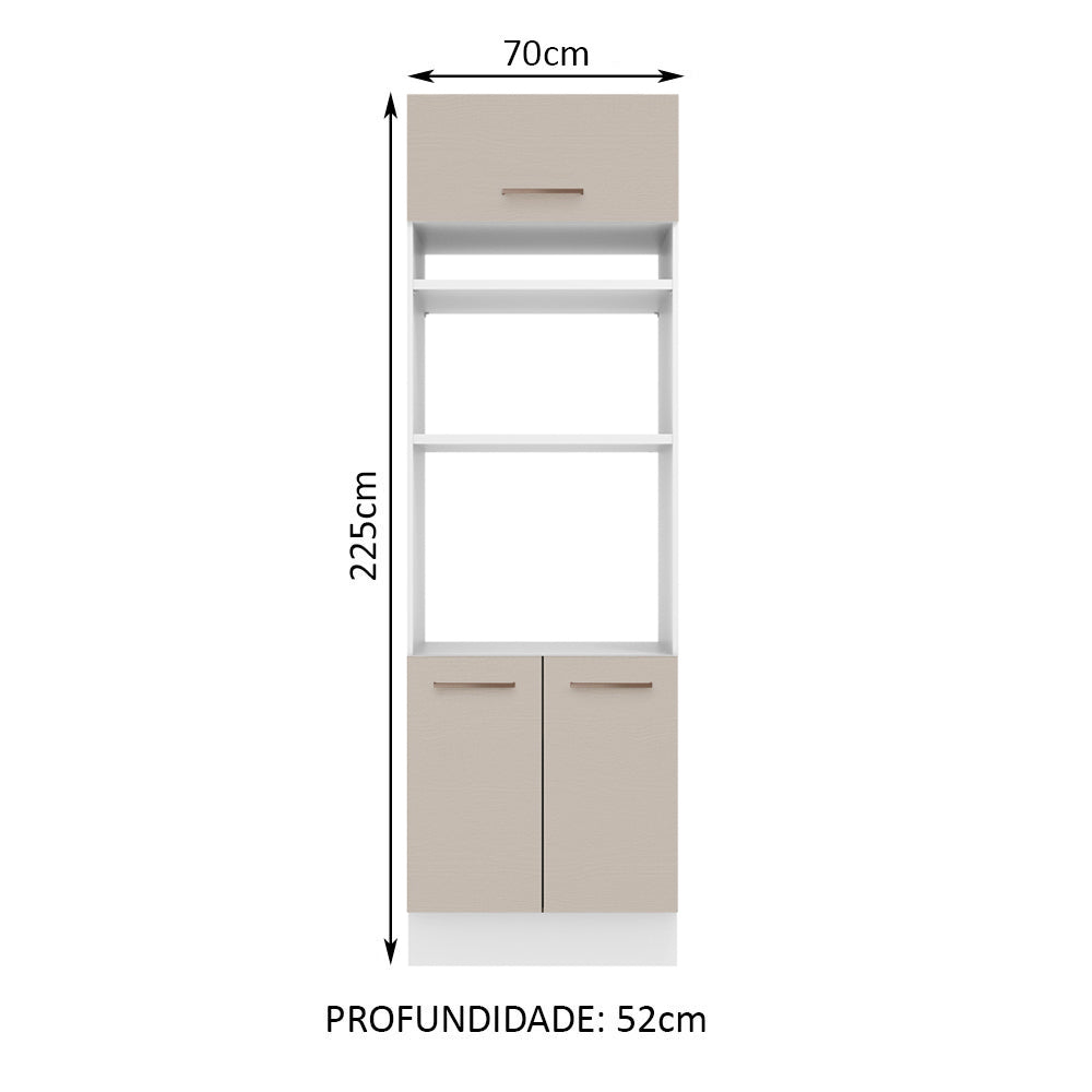Torre Quente 70 cm 3 Portas Branco/Crema Agata Madesa