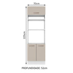 Torre Quente 70 cm 3 Portas Branco/Crema Agata Madesa