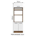 Torre Quente Madesa Agata 70 cm 3 Portas Rustic/Branco