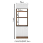 Torre Quente Madesa Glamy 70 cm 3 Portas Rustic/Branco