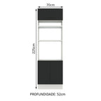 Torre Quente Madesa Agata 70 cm 3 Portas Branco/Preto