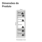 Torre Quente 70 cm 3 Portas Branco/Preto Lux Madesa