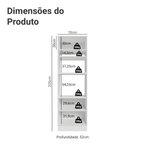 Torre Quente 70 cm 3 Portas Branco/Preto Vik Madesa