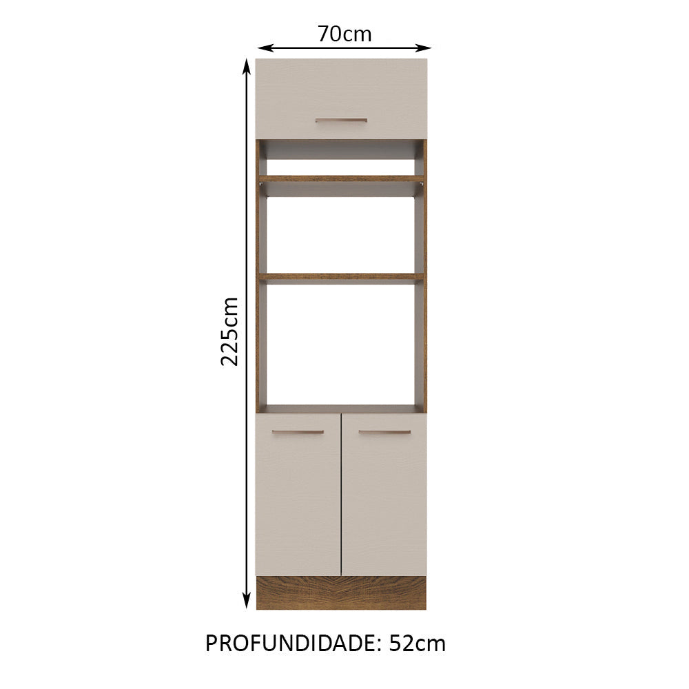 Torre Quente 70 cm 3 Portas Rustic/Crema Agata Madesa