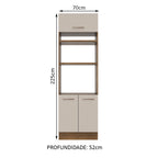Torre Quente 70 cm 3 Portas Rustic/Crema Agata Madesa