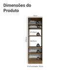 Torre Quente 70 cm 3 Portas Rustic/Preto Lux Madesa