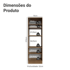 Torre Quente 70 cm 3 Portas Rustic/Azul Vik Madesa