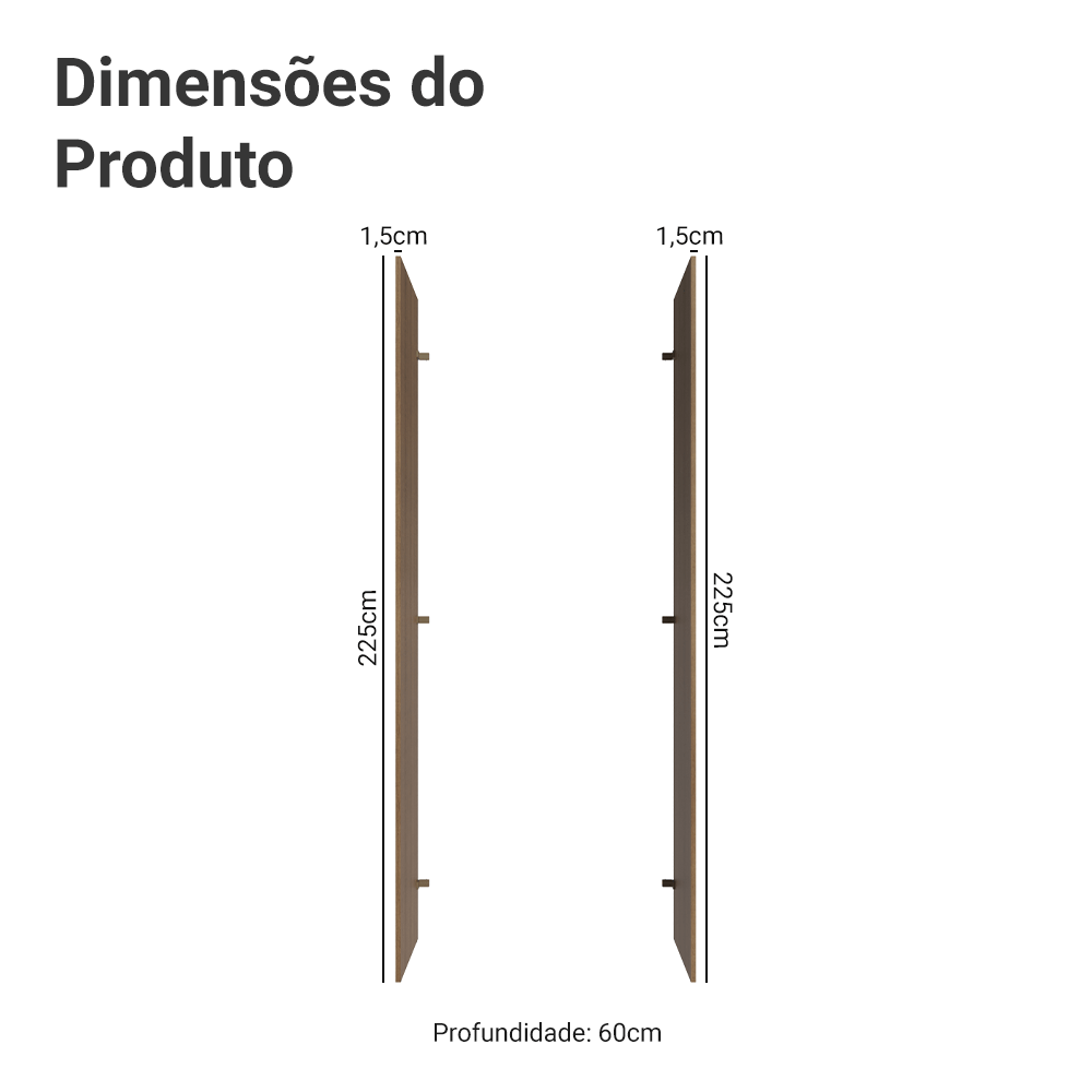 Painel Fechamento Lateral para Cozinha 225 x 60cm Rustic Madesa