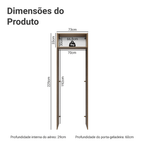 Porta-Geladeira 73 cm 1 Porta Basculante Rustic/Preto Lux Madesa