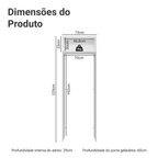 Porta-Geladeira 73 cm 1 Porta Basculante Branco/Cinza Lux Madesa
