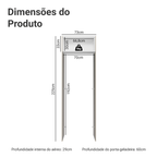 Porta-Geladeira 73 cm 1 Porta Basculante Crema/Branco/Crema Vik Madesa