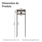 Porta-Geladeira 73 cm 1 Porta Basculante Crema/Rustic/Crema Agata Madesa