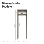 Porta-Geladeira 73 cm 1 Porta Basculante Crema/Rustic/Crema Vik Madesa