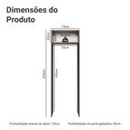 Porta-Geladeira 73 cm 1 Porta Basculante Preto/Rustic/Preto Lux Madesa