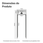 Porta-Geladeira 73 cm 1 Porta Basculante Cinza/Branco/Cinza Lux Madesa