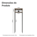 Porta-Geladeira 73 cm 1 Porta Basculante Cinza/Rustic/Cinza Lux Madesa