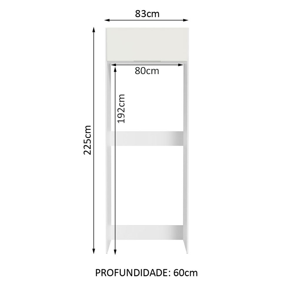 Porta-Geladeira Madesa Stella 1 Porta Basculante Branco