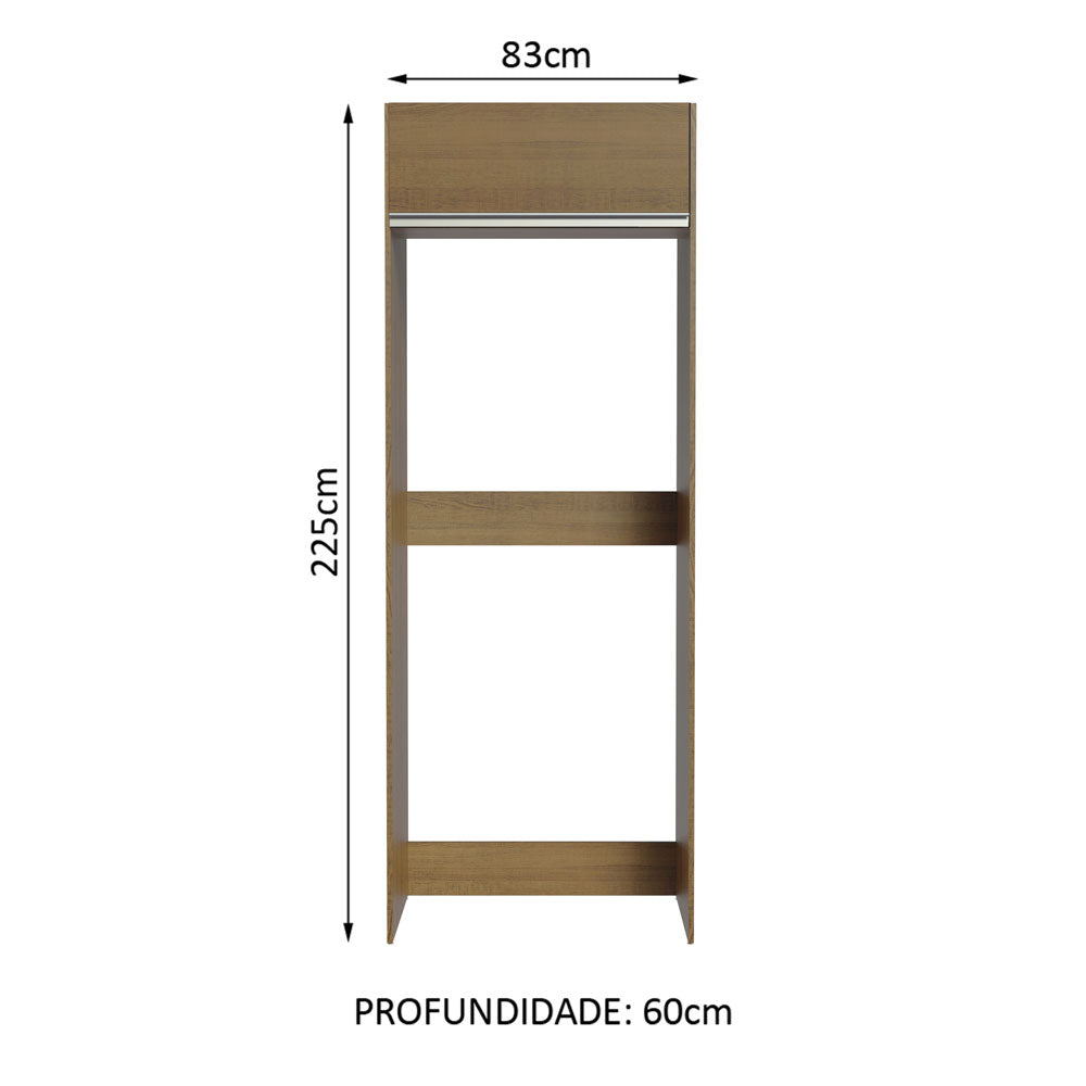 Porta-Geladeira Madesa Glamy 1 Porta Basculante Rustic