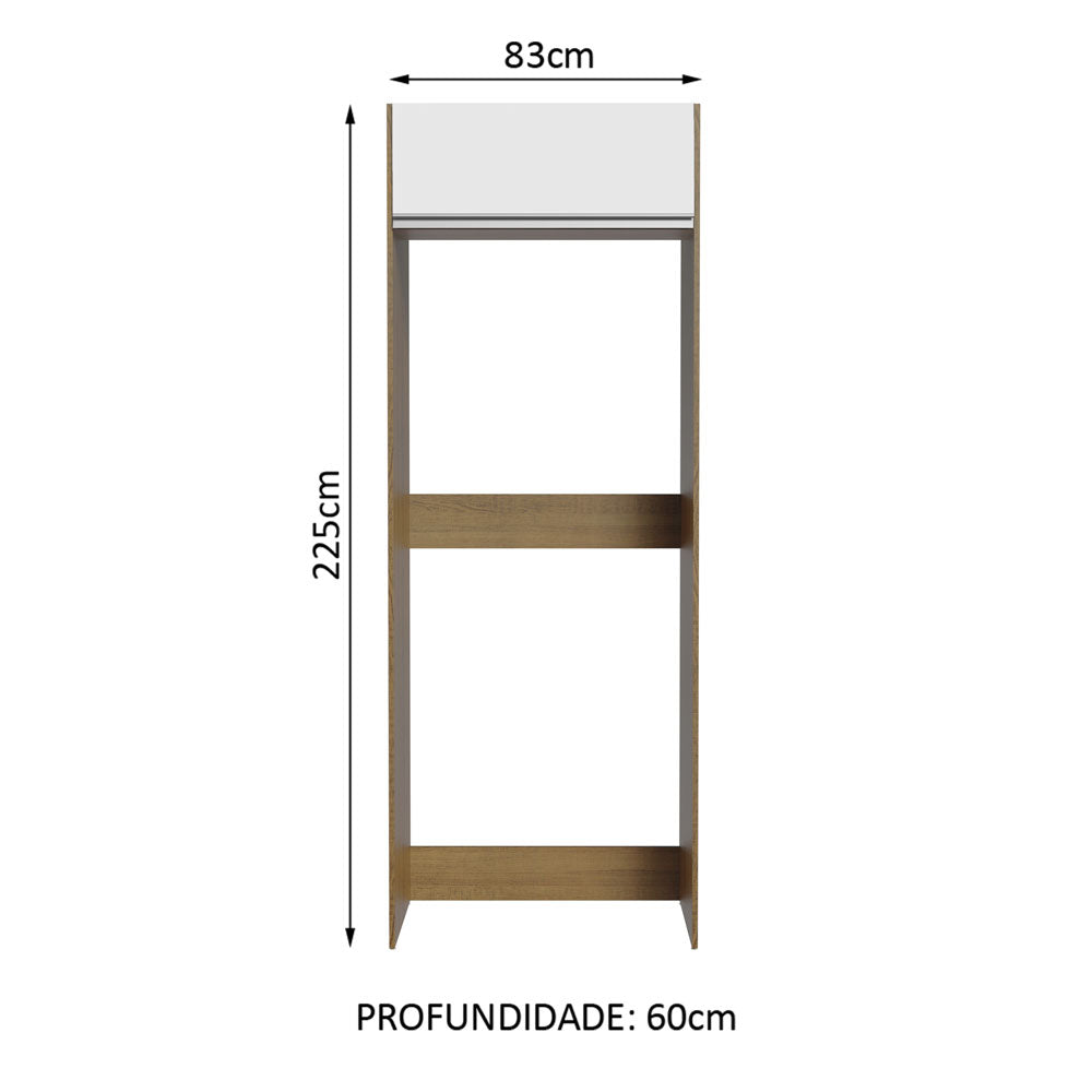 Porta-Geladeira Madesa Glamy 1 Porta Basculante Rustic/Branco