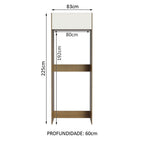 Porta-Geladeira Madesa Stella 1 Porta Basculante Rustic/Branco