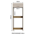 Porta Geladeira 1 Porta Basculante Rustic/Crema Agata Madesa