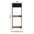 Porta-Geladeira Madesa Agata 1 Porta Basculante Rustic/Preto