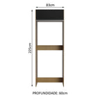 Porta-Geladeira Madesa Glamy 1 Porta Basculante Rustic/Preto