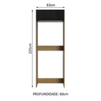 Porta-Geladeira Madesa Lux 1 Porta Basculante Rustic/Preto