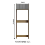 Porta-Geladeira Madesa Lux 1 Porta Basculante Rustic/Cinza