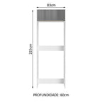 Porta-Geladeira Madesa Lux 1 Porta Basculante Branco/Cinza