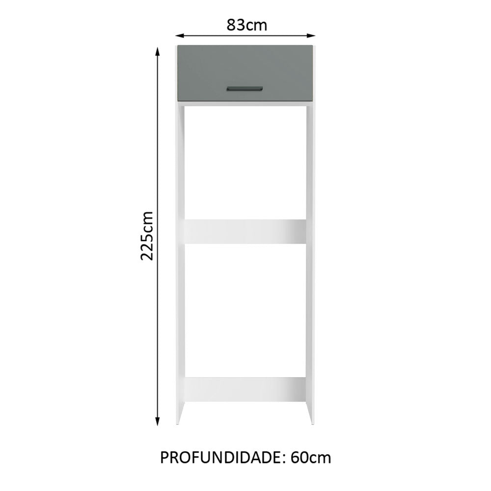 Porta-Geladeira Madesa Agata 1 Porta Basculante Branco/Cinza