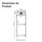 Porta-Geladeira 1 Porta Basculante Branco/Cinza Vik Madesa