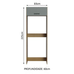 Porta-Geladeira Madesa Agata 1 Porta Basculante Rustic/Cinza