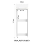 Porta-Geladeira Madesa Lux 1 Porta Basculante Branco/Branco Veludo