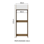 Porta-Geladeira Madesa Lux 1 Porta Basculante Rustic/Branco Veludo