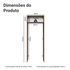 Porta-Geladeira 83 cm 1 Porta Basculante Rustic/Branco Vik Madesa