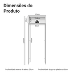 Porta-Geladeira 83 cm 1 Porta Basculante Branco Veludo Lux Madesa