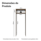 Porta-Geladeira 83 cm 1 Porta Basculante Crema/Rustic/Crema Vik Madesa