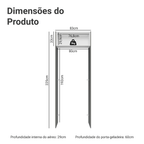 Porta-Geladeira 83 cm 1 Porta Basculante Cinza/Branco/Cinza Agata Madesa