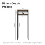 Porta-Geladeira 83 cm 1 Porta Basculante Preto/Rustic/Preto Lux Madesa