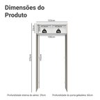 Porta-Geladeira 103 cm 1 Porta Basculante Crema/Branco/Crema Vik Madesa