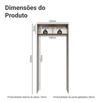 Porta-Geladeira 103 cm 1 Porta Basculante Crema/Rustic/Crema Agata Madesa