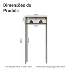 Porta-Geladeira 103 cm 1 Porta Basculante Crema/Rustic/Crema Vik Madesa