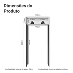 Porta-Geladeira 103 cm 1 Porta Basculante Preto/Branco/Preto Lux Madesa