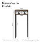 Porta-Geladeira 103 cm 1 Porta Basculante Preto/Rustic/Preto Lux Madesa